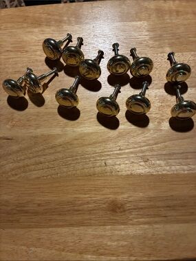 Set of 12 Round Gold Cabinet Knobs